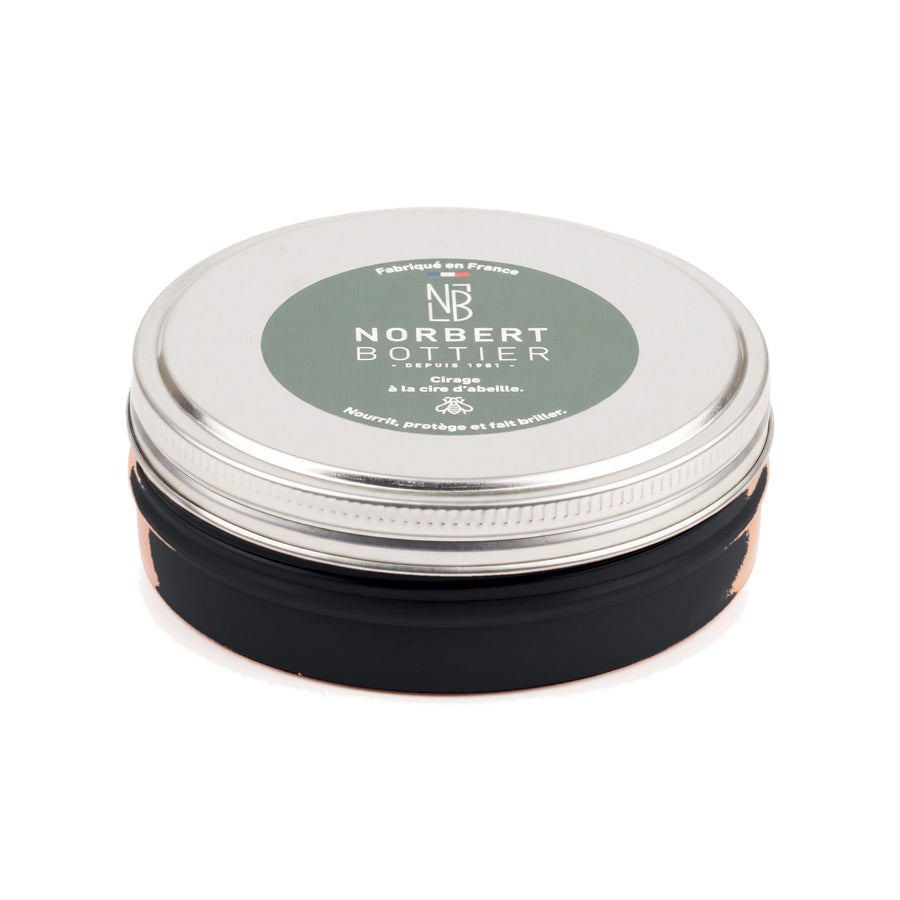 Pâte de cirage noir 100 ml Norbert Bottier, boîte métal de 100 ml