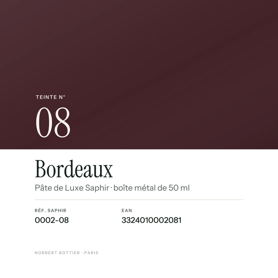 Teinte Bordeaux n° 08 de la Pâte de Luxe Saphir, réf. 0002-08, EAN 3324010002081