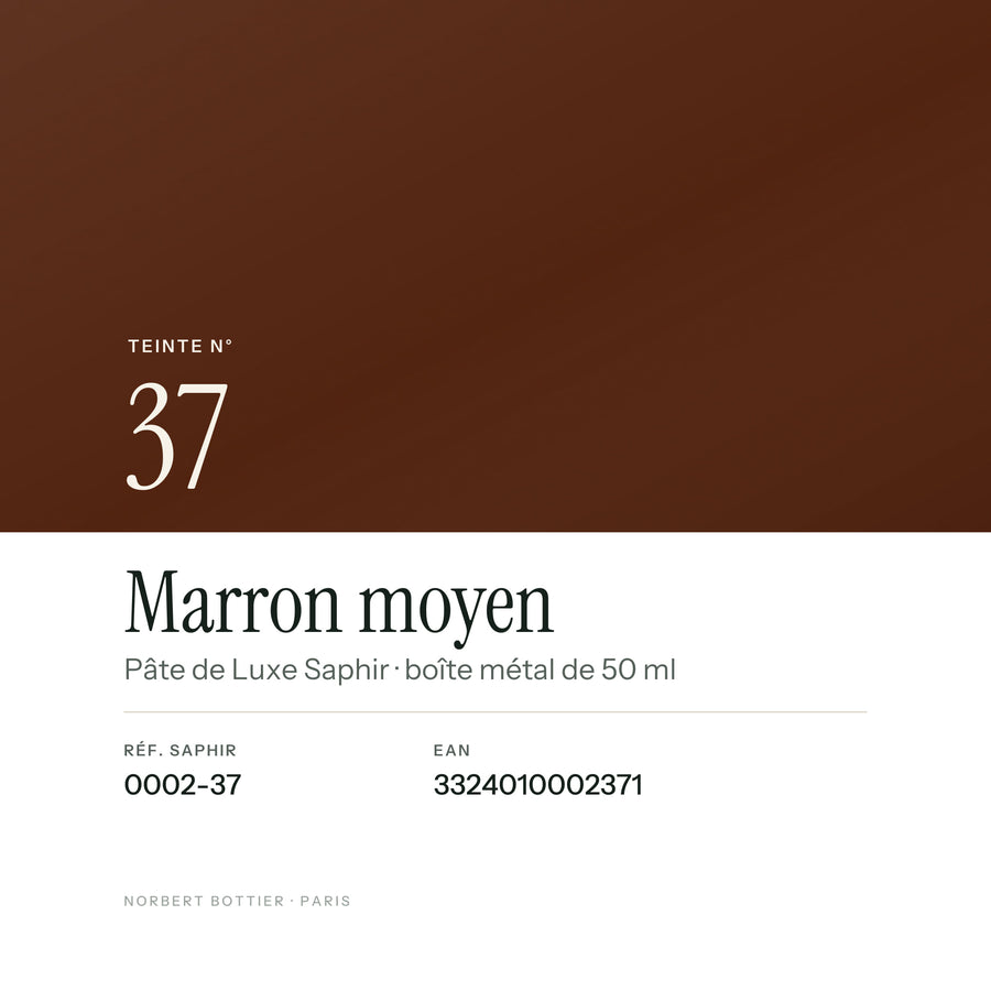 Teinte Marron moyen n° 37 de la Pâte de Luxe Saphir, réf. 0002-37, EAN 3324010002371