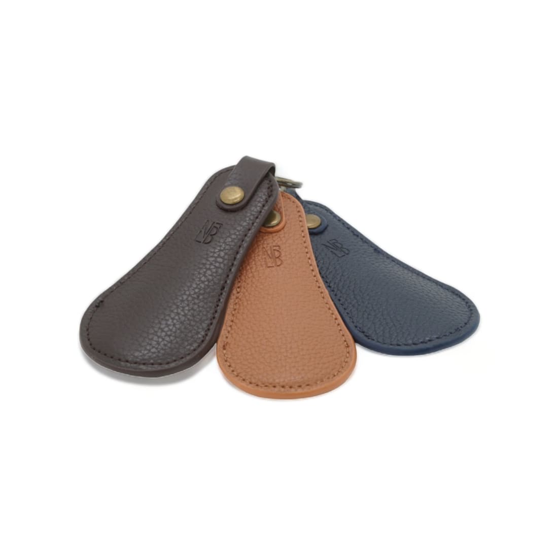 Petit chausse-pied porte-clé en cuir grainé Gold – vue 5
