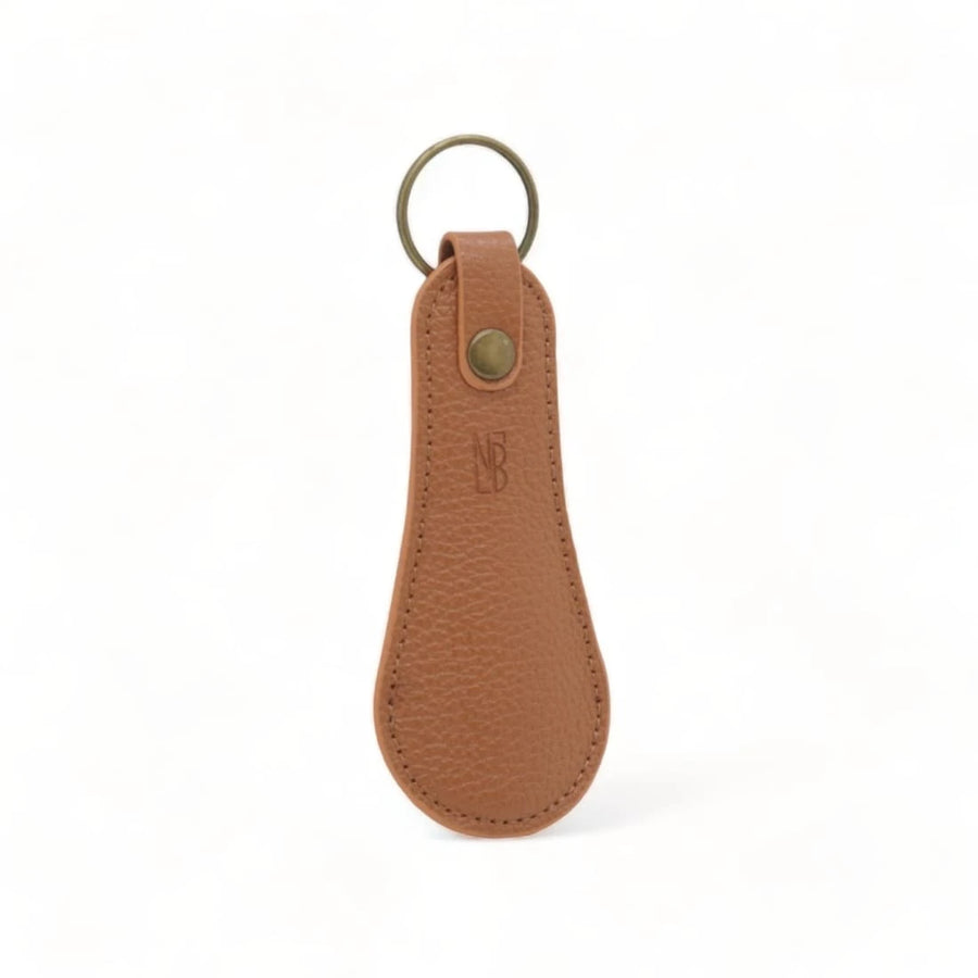 Petit chausse-pied porte-clé en cuir grainé Gold
