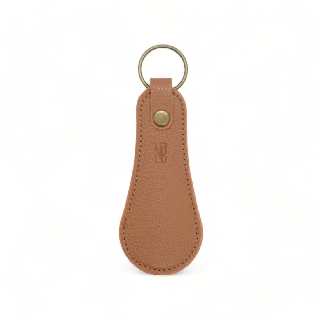 Petit chausse-pied porte-clé en cuir grainé Gold – vue 3