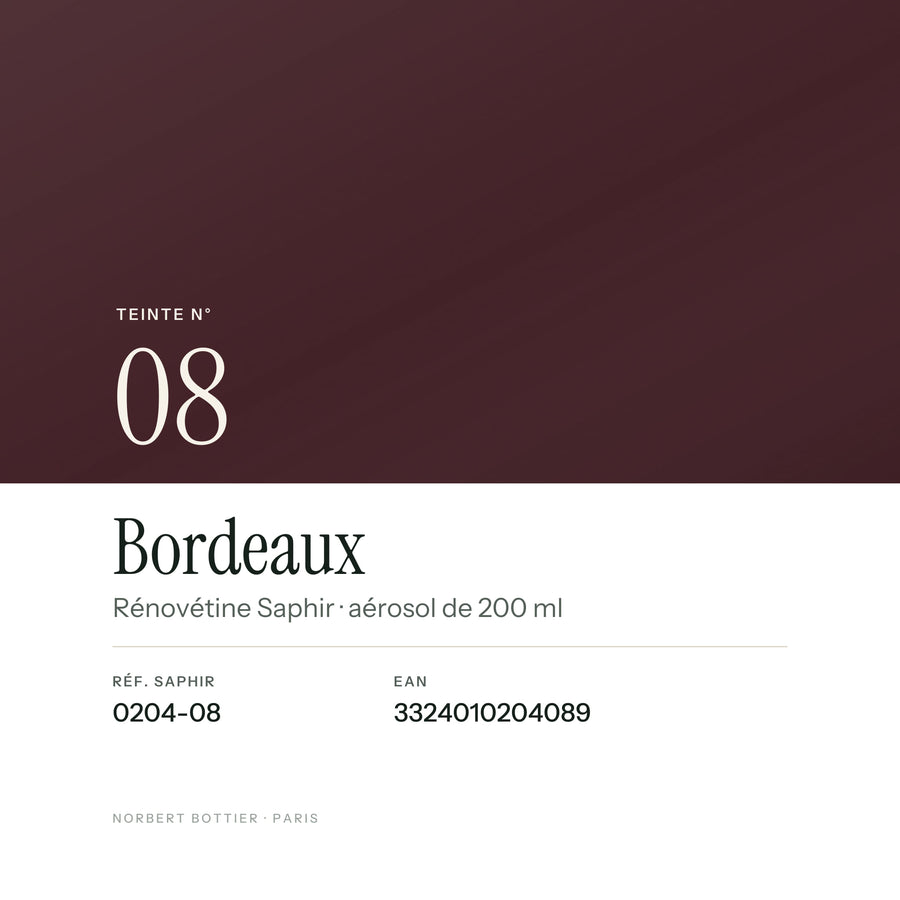 Teinte Bordeaux n° 08 de la Rénovétine Saphir, réf. 0204-08, EAN 3324010204089