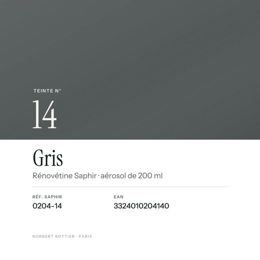Teinte Gris n° 14 de la Rénovétine Saphir, réf. 0204-14, EAN 3324010204140