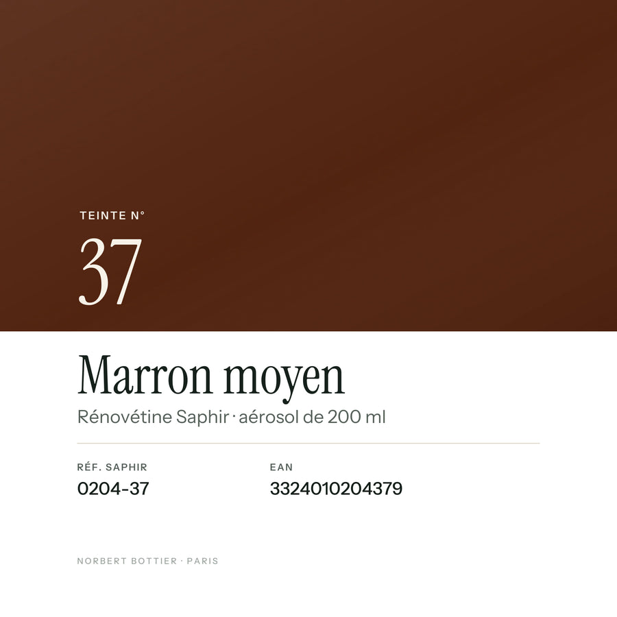 Teinte Marron moyen n° 37 de la Rénovétine Saphir, réf. 0204-37, EAN 3324010204379