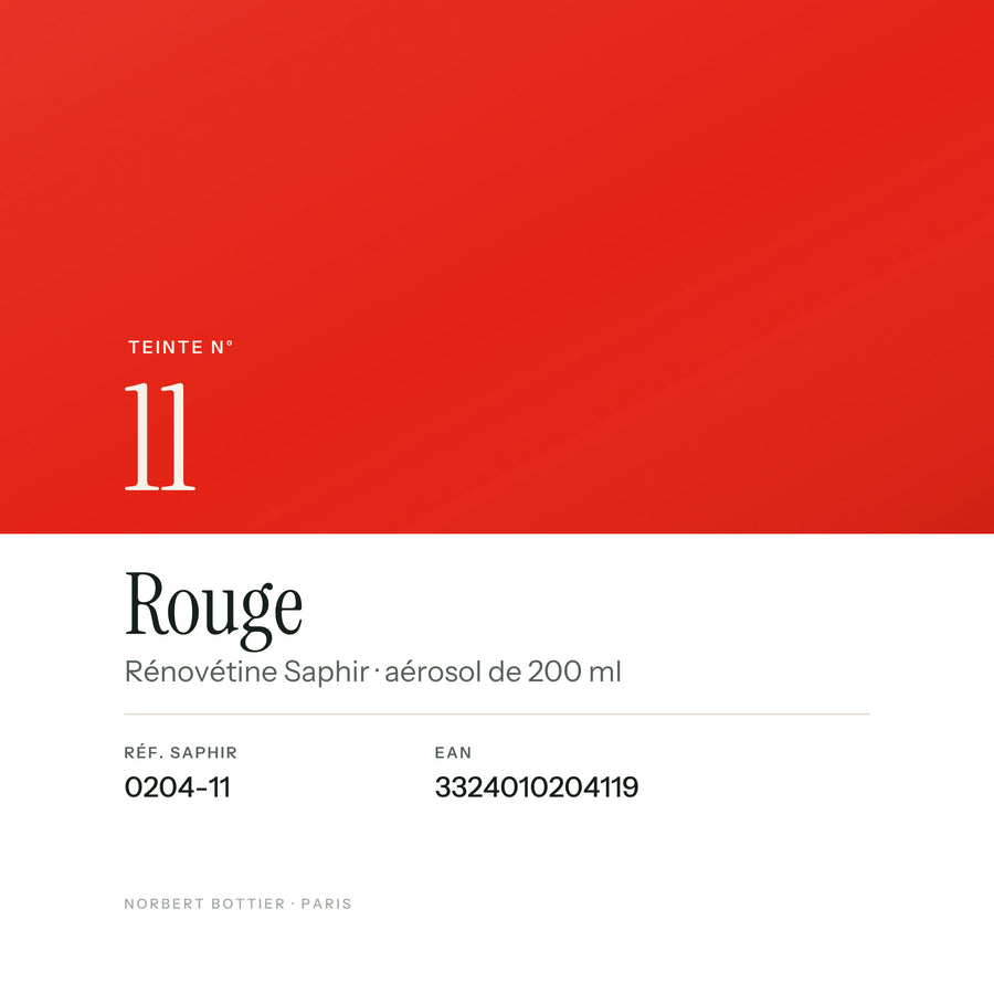 Teinte Rouge n° 11 de la Rénovétine Saphir, réf. 0204-11, EAN 3324010204119