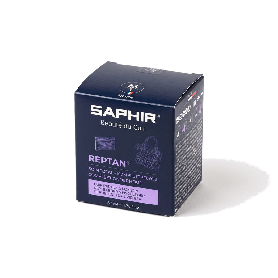 Reptan Saphir, pot en verre de 50 ml avec sa chamoisine et son étui