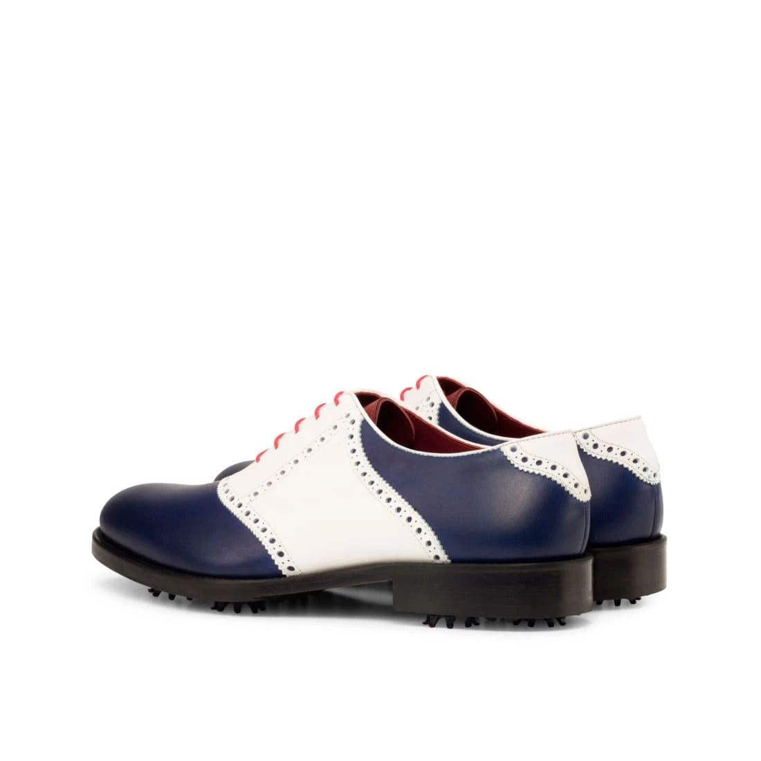 Richelieu de golf en cuir blanc et marine – vue 3