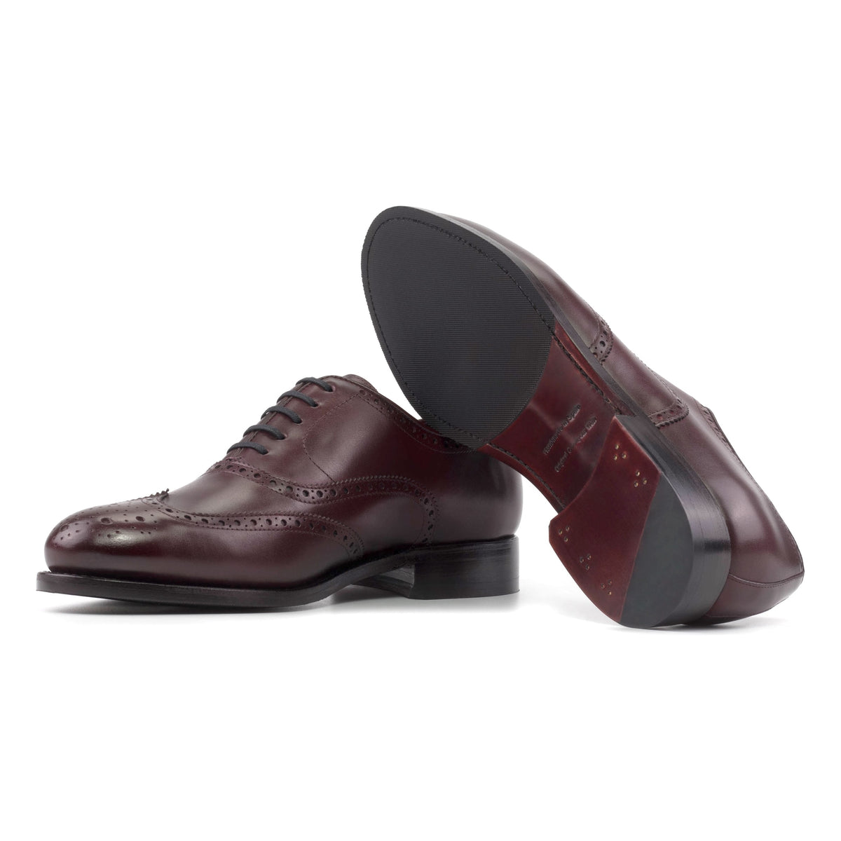 Richelieu fleuri en cuir bordeaux – vue 2