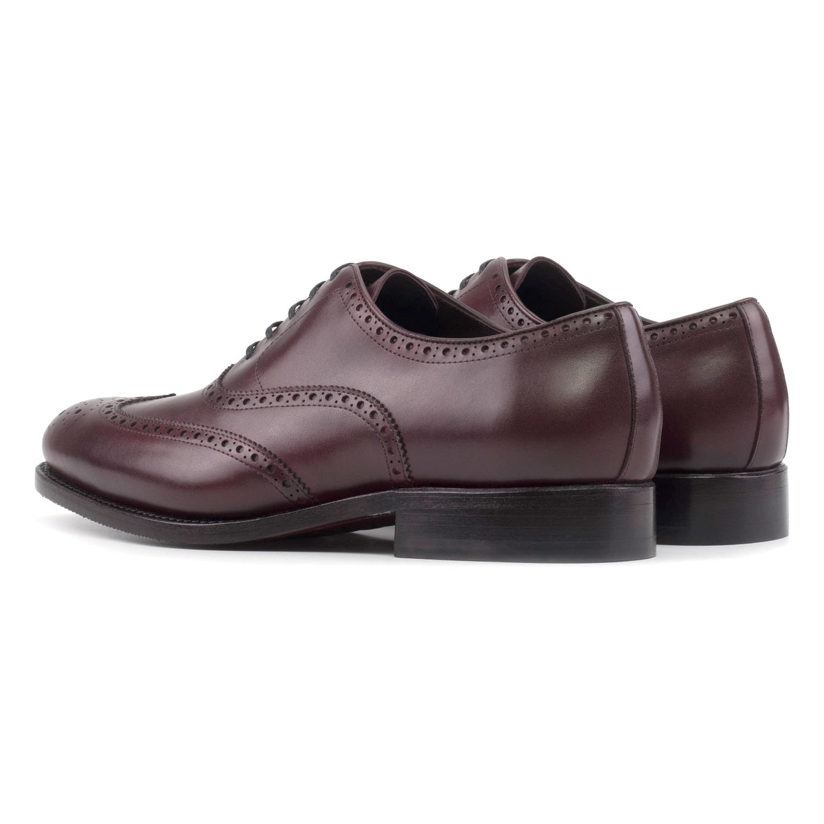 Richelieu fleuri en cuir bordeaux – vue 3