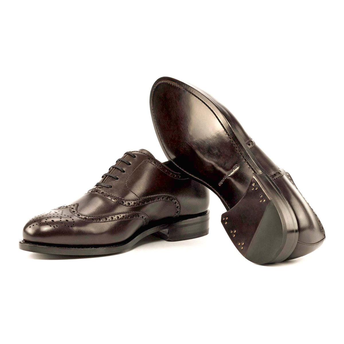 Richelieu fleuri en cuir marron – vue 2