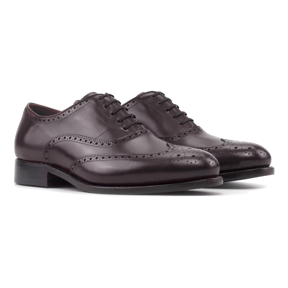 Richelieu fleuri en cuir sang-de-bœuf – vue 1