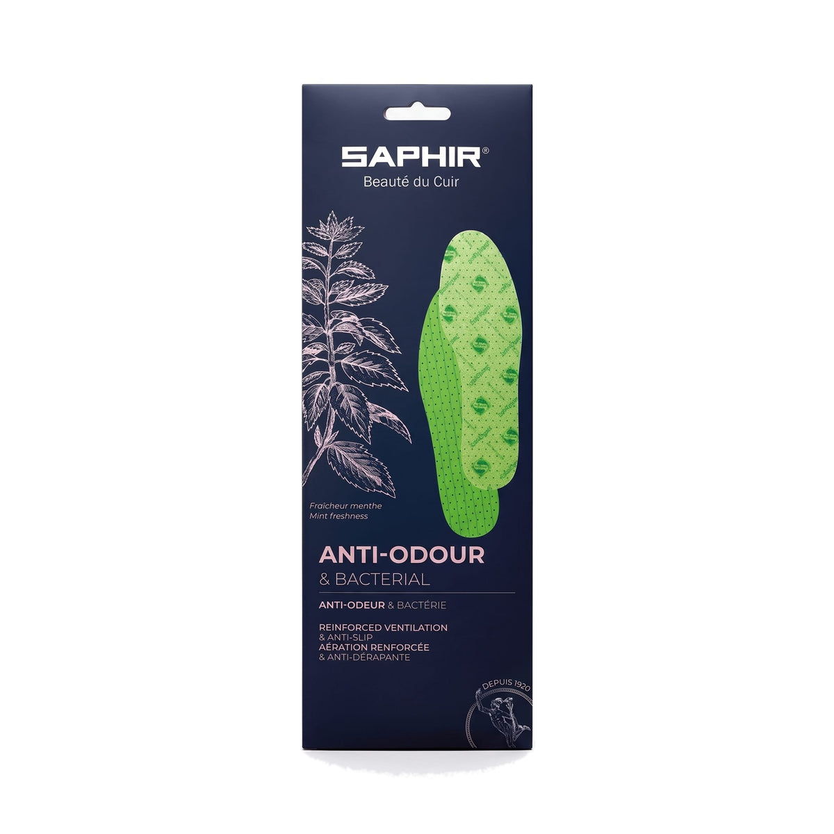 Semelles anti-odeurs Saphir, paire de semelles de 36