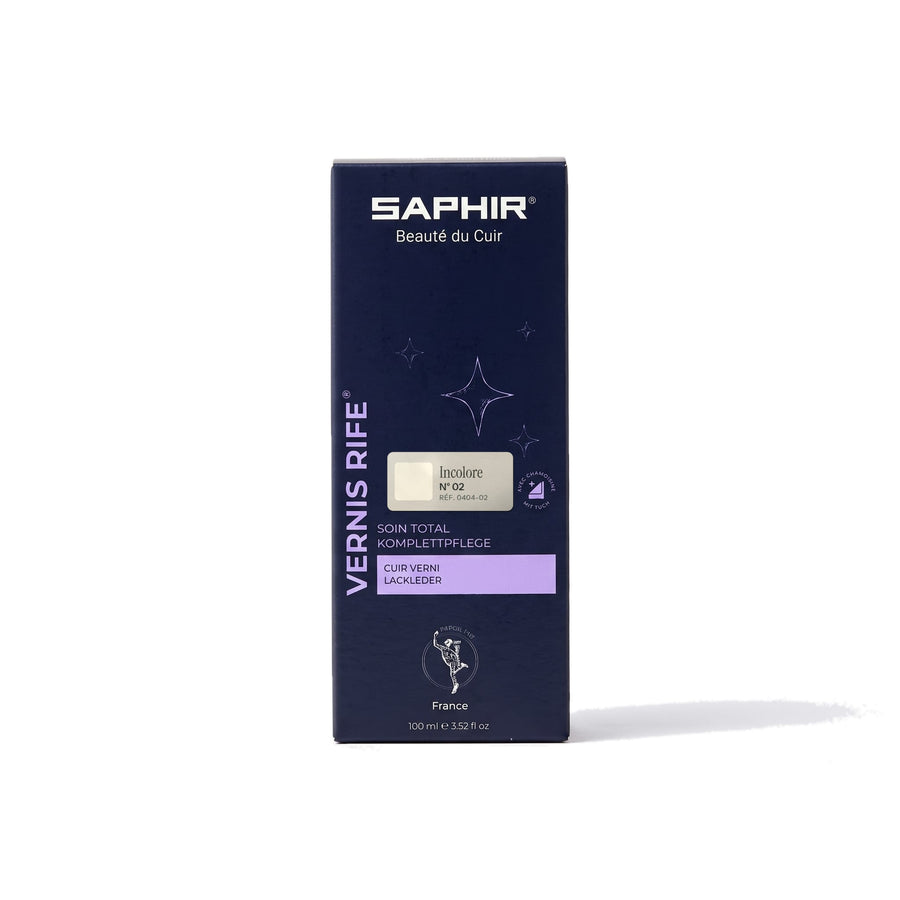 Vernis Rife Saphir Incolore, flacon et sa chamoisine de 100 ml